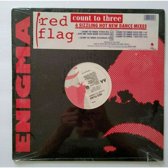 Red Flag Count To Three 12" EP Record 1990 SynthPop New Wave SEALED Hype Sticker - Picture 1 of 4